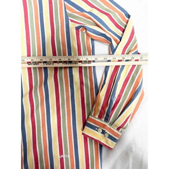 Orvis Blouse Shirt Womans 14 LS Button Front Wrinkle Free Multi Stripes - Picture 8 of 8